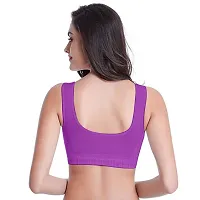 V2 FASHION Women's Nylon, Cotton Non-padded Wire Free Sports Bra (vsport_black, pink, purple_Free Size)-thumb4