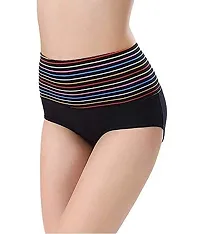 V2 FASHION Women's Multicolor Cotton High Waist Tummy Control Panty-Pack of 3 (Free Size Upto 34 Waist)-thumb3