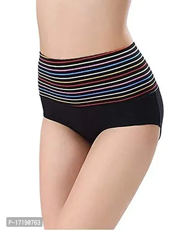 V2 FASHION Women's Multicolor Cotton High Waist Tummy Control Panty-Pack of 3 (Free Size Upto 34 Waist)-thumb4