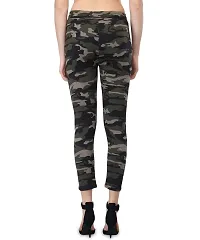 V2 FASHION Women's Skinny Fit Track Pants (Pack of 2) Size 26 to 30 (Army-Black Army)-thumb2
