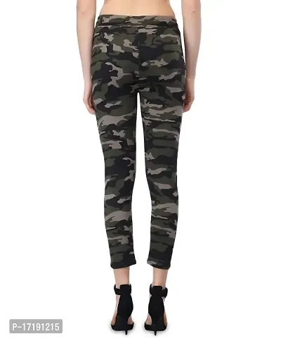 V2 FASHION Women's Skinny Fit Track Pants (Pack of 2) Size 26 to 30 (Army-Black Army)-thumb3