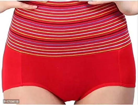 V2 FASHION Women's Multicolor Cotton High Waist Tummy Control Panty-Pack of 3 (Free Size Upto 34 Waist)-thumb5