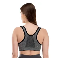 V2 FASHION Front Zip Sport Bra { Free Size 30 to 34 } (Black, Free)-thumb2