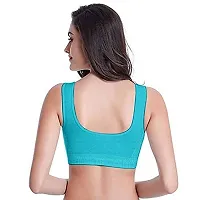 V2 FASHION Women's Nylon, Cotton Non Padded Wire Free Sports, Seamless Bra (vsport_Black, Pink, Rama_Free Size)-thumb1