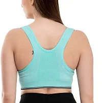 V2 FASHION Front Zip Sport Bra { Free Size 30 to 34 } (Sky, Free)-thumb1