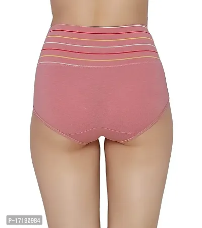 V2 FASHION Women's Multicolor Cotton High Waist Tummy Control Panty-Pack of 3 (Free Size Upto 34 Waist)-thumb3