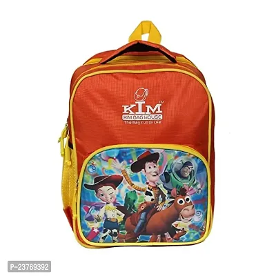 Kim Bag House Unisex School Bag|Kids School Backpack|School Bag for Girls, Boys (Orange-1)