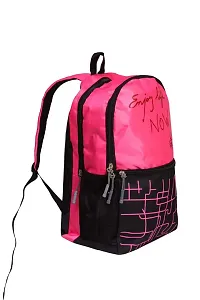 Kim Bag House Polyester Smart School Bag (Black Pink)-thumb3