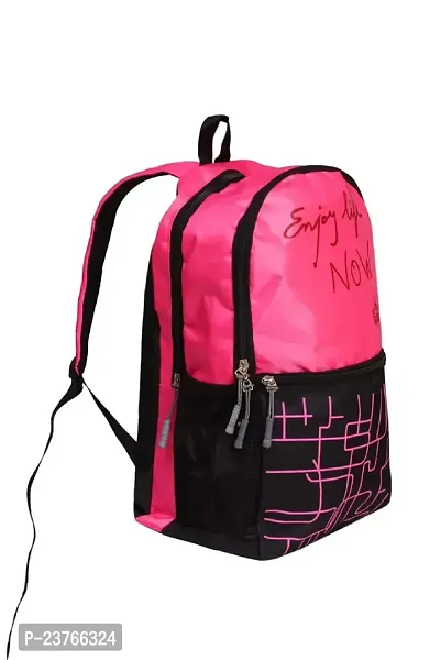 Kim Bag House Polyester Smart School Bag (Black Pink)-thumb4