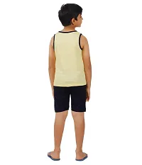 Cool Mark Boys Cotton Printed Tank Top and Short Set (Yellow::NavyBlue)-thumb1