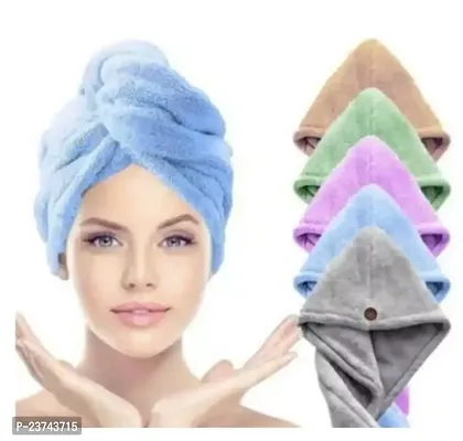 Polker Hair Towel Wrap Turban Microfiber ' Hair Dry Towel (pack of 1)-thumb0