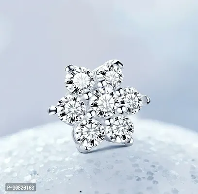 Women Silver Plated Snowflake Rhinestone Stud Earrings-thumb3