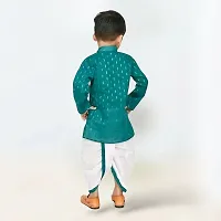 Stylish Green Cotton Blend Printed Kurta and Dhoti Pant Set For Boys-thumb1