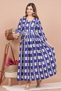 Khushank Women and Girls Rayon Fabric Printed Kurti Gown Anarkali with Handwork Kurti for Women-thumb4