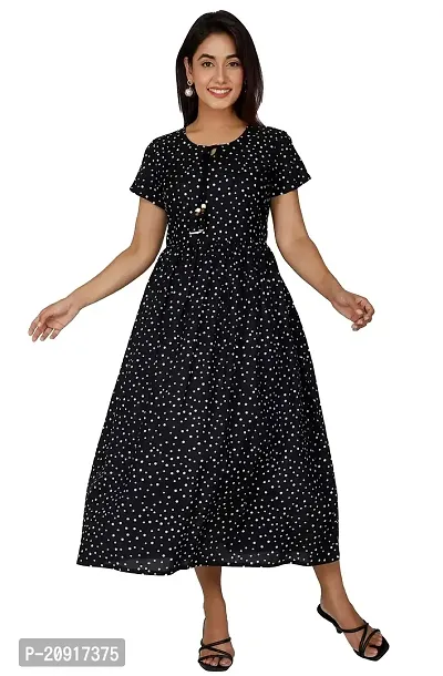 Khushank Women and Girls Rayon Fabric Printed Kurti Gown Anarkali with Handwork Kurti for Women