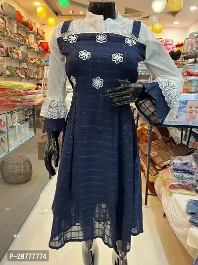 Stylish Blue Georgette Dress For Women