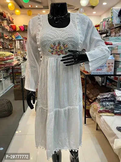 Stylish White Georgette Dress For Women
