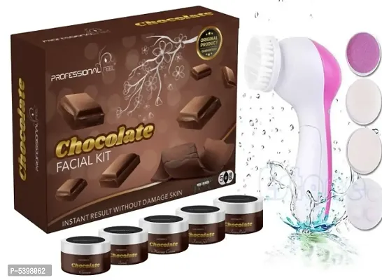 Professional Feel CHOCOLATE Facialkit (250g) With Facial Massager Machine 5 in 1 (Pack Of 2)