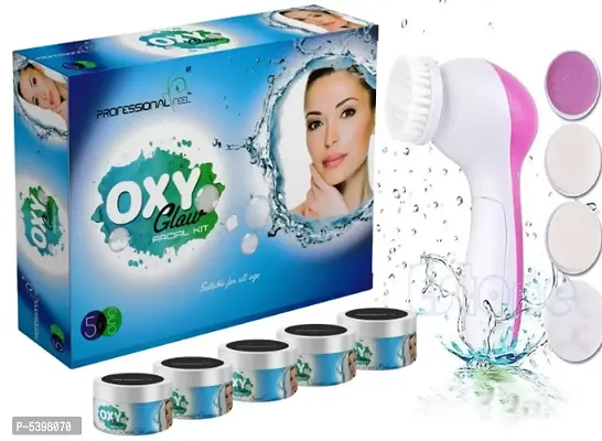 Professional Feel OXY GLOW Facialkit (250g) With Facial Massager Machine 5 in 1 (Pack Of 2)