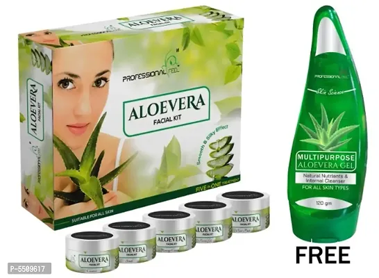 Professional Feel ALOEVERA Facialkit (250g) With Aloevera Gel (120g) Pack Of 2-thumb0