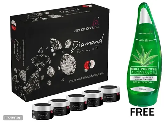 Professional Feel DIAMOND Facialkit (250g) With Aloevera Gel (120g) Pack Of 2