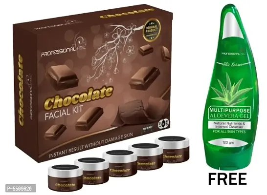 Professional Feel CHOCOLATE Facialkit (250g) With Aloevera Gel (120g) Pack Of 2