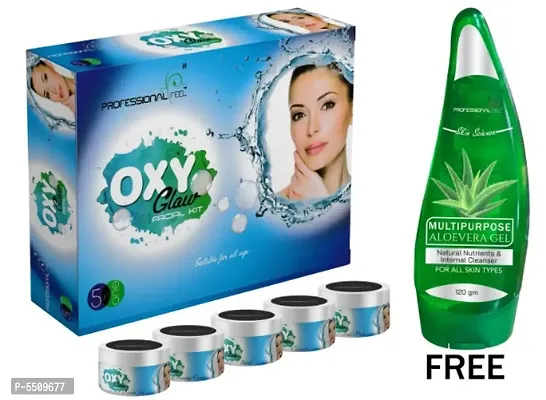 Professional Feel OXY GLOW Facialkit (250g) With Aloevera Gel (120g) Pack Of 2-thumb0