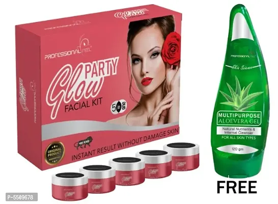 Professional Feel PARTY GLOW Facialkit (250g) With Aloevera Gel (120g) Pack Of 2