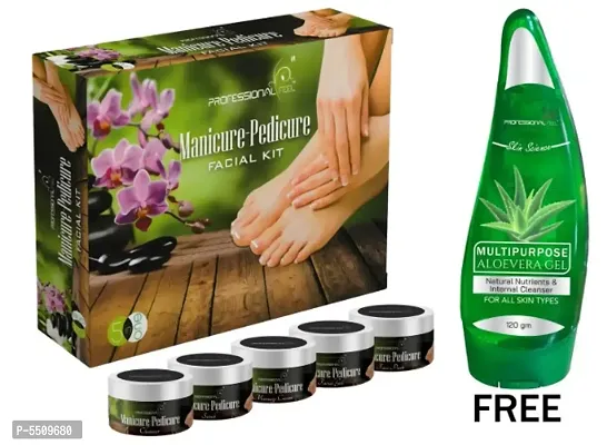 Professional Feel MANICURE PEDICURE Facialkit (250g) With Aloevera Gel (120g) Pack Of 2