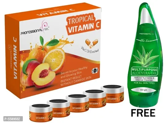 Professional Feel TROPICAL VITAMIN C Facialkit (250g) With Aloevera Gel (120g) Pack Of 2