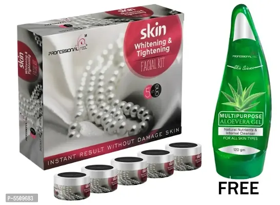 Professional Feel SKIN WHITENING Facialkit (250g) With Aloevera Gel (120g) Pack Of 2