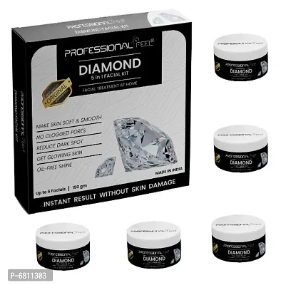 Professional Feel DIAMOND Facialkit 5 in 1, Instant Result Without Skin Damage, All Skin Type, Mens And Women, (150g)-thumb0