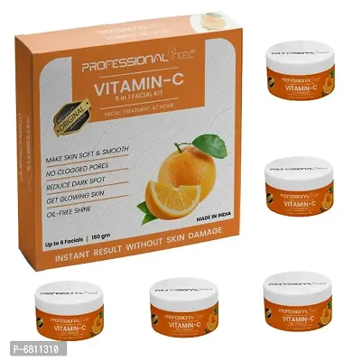 Professional Feel VITAMIN C Facialkit 5 in 1, Instant Result Without Skin Damage, All Skin Type, Mens And Women, (150g)