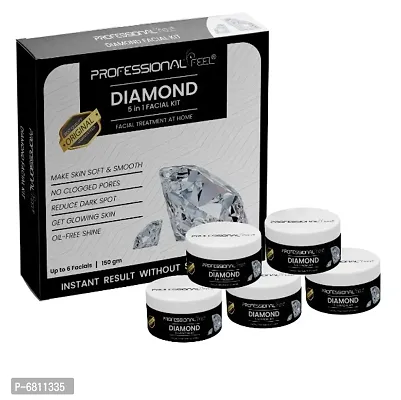 Professional Feel DIAMOND Facialkit 5 in 1, Instant Result Without Skin Damage, All Skin Type, Mens And Women, (150g)-thumb0