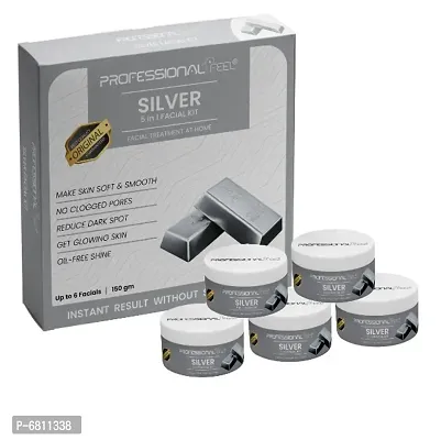 Professional Feel SILVER Facialkit 5 in 1, Instant Result Without Skin Damage, All Skin Type, Mens And Women, (150g)