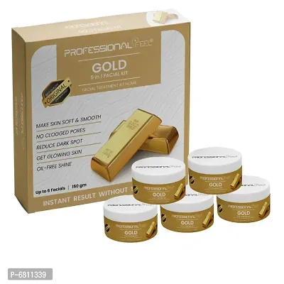 Professional Feel GOLD Facialkit 5 in 1, Instant Result Without Skin Damage, All Skin Type, Mens And Women, (150g)-thumb0