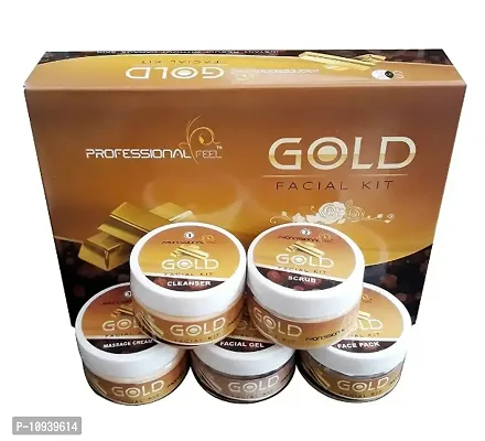 Professional Feel Gold Facial Kit | Instant Glow Beauty Facial Kit Pro Active, All Type of Skin Solution for men  women skin glow, fairness (250 gm) (Set of 5)