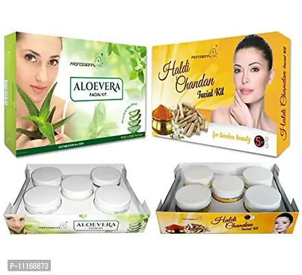 Professional Feel Aloevera + Haldi Chandan Beauty Parlour Facial Kit For Women  Men All Type Skin Solution (250g+250g)-thumb0