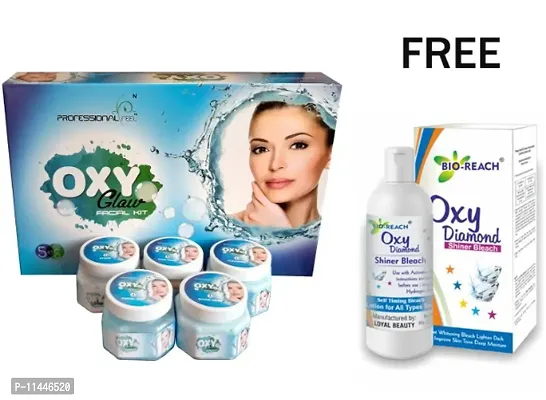 Professional Feel Oxy Glow Beauty Parlour Facial Kit (250g) For Women  Men All Type Skin Solution WITH Diamond Face Shiner And Bleach (Pack Of 2)