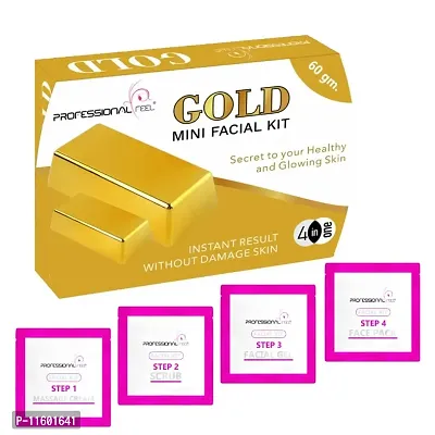 Professional Feel Gold Beauty Parlour Facial Kit For Women  Men All Type Skin Solution (60g)