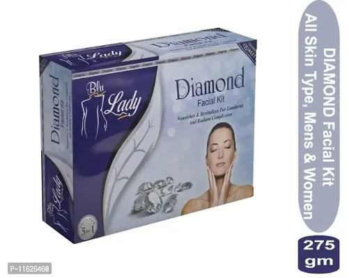 Blu Lady Diamond Beauty Parlour Facial Kit For Women  Men All Type Skin Solution (275g)-thumb0