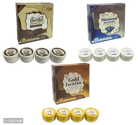 Blu Lady Chocolate+Diamond+Gold Facial Kit (300g)(Pack 3)