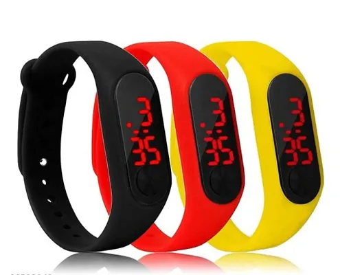 Classy Digital Watches for Unisex, Pack of 3