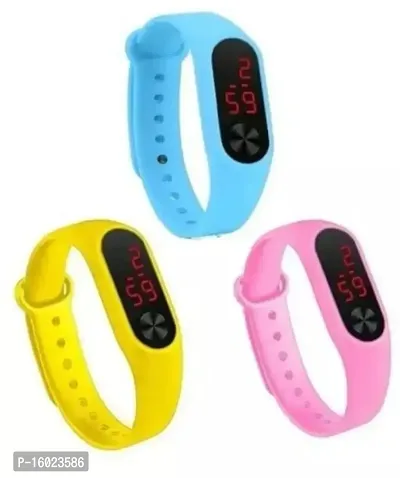Classy Digital Watches for Unisex, Pack of 3-thumb0
