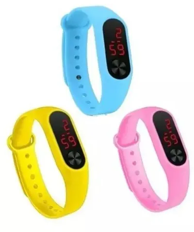 Classy Digital Watches for Unisex, Pack of 3