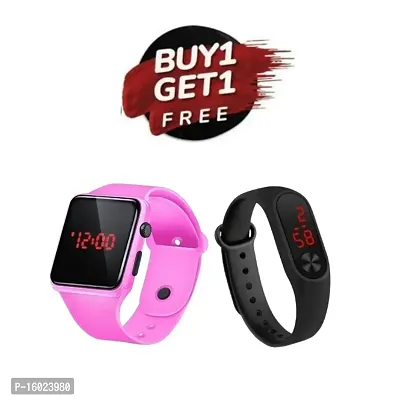 Digital Silicone Strap Watch New Stylish LED + Band Watch Pack of 2 (Buy 1 Get 1 Free)-thumb0