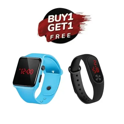 Digital Silicone Strap Watch New Stylish LED + Band Watch Pack of 2 (Buy 1 Get 1 Free)