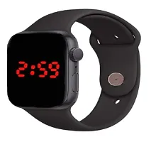 New Attractive Black Band Silicone Strap Digital Watch For Men  Women  Kids Pack of 2 (BUY1 GET 1 FREE)-thumb2