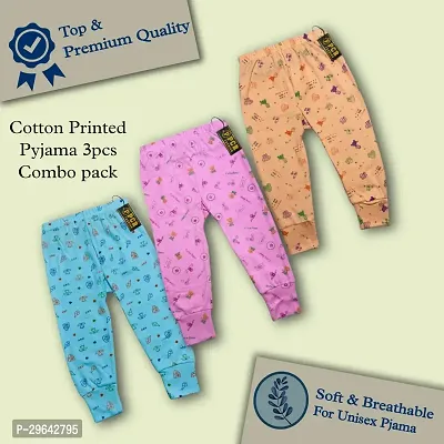 Comfy Cotton Printed Pyjama For Kids Pack of 3