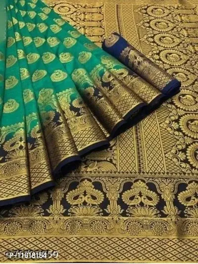 Panoply Dark Kanjivaram Soft Silk Saree With Enchanting Blouse Piece –  thelotusfab